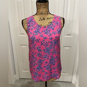 Draper James Pink and Blue Floral Tank Top